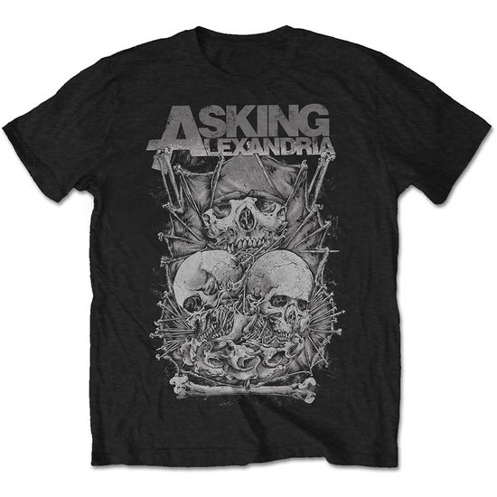 Asking Alexandria · Asking Alexandria Unisex T-Shirt: Skull Stack (T-shirt) [size L] [Black - Unisex edition] (2024)