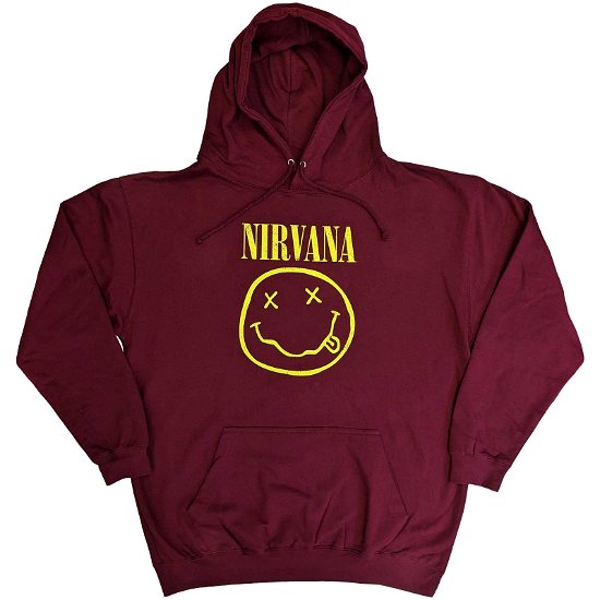 Nirvana Unisex Pullover Hoodie: Yellow Happy Face (XX-Small) - Nirvana - Marchandise -  - 5056737219838 - 