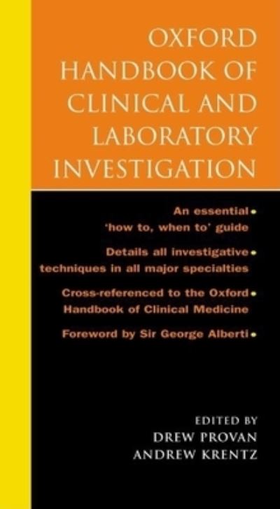 Oxford Handbook of Clinical and Laboratory Investigation - Drew Provan - Books - Oxford University Press - 9780192632838 - January 23, 2003