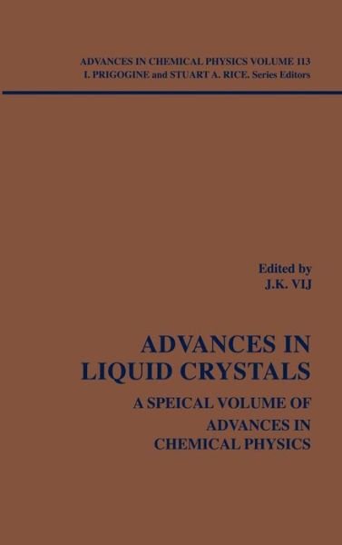 Cover for I Prigogine · Advances in Liquid Crystals: A Special Volume, Volume 113 - Advances in Chemical Physics (Gebundenes Buch) [Volume 113 edition] (2000)