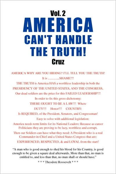 Cover for Sevim Cruz · Vol. 2 America Can't Handle the Truth! (Pocketbok) (2008)
