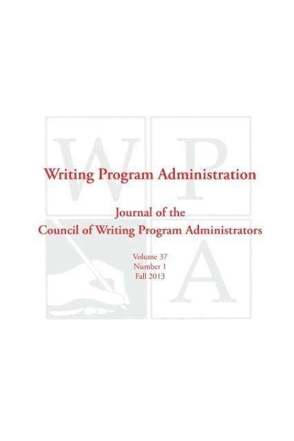 Cover for Council Writing Program Administrators · Wpa: Writing Program Administration 37.1 (Fall 2013) (Paperback Bog) (2013)
