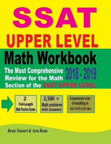 Cover for Ava Ross · SSAT Upper Level Math Workbook 2018 - 2019 (Paperback Book) (2018)