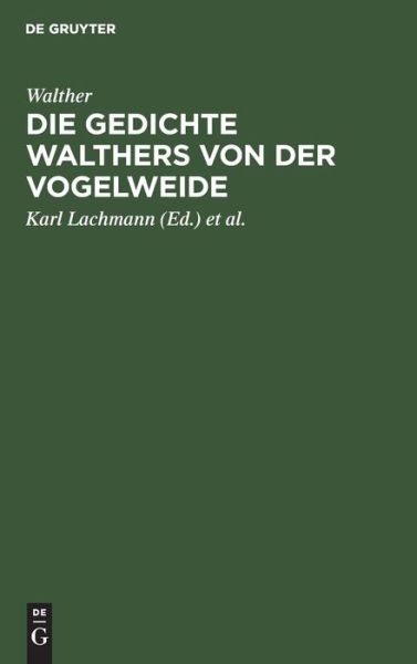 Cover for Walther · Die Gedichte Walthers von der Vogelweide (Bok) (1930)