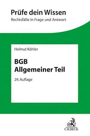 Cover for Helmut K?hler · BGB Allgemeiner Teil (Paperback Book) (2021)