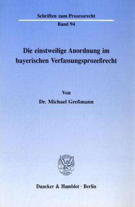 Cover for Greßmann · Die einstweilige Anordnung im (Book) (1990)