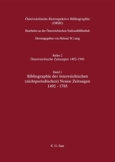 Cover for Lang · Bibliographie der österreichischen (Book) (2000)