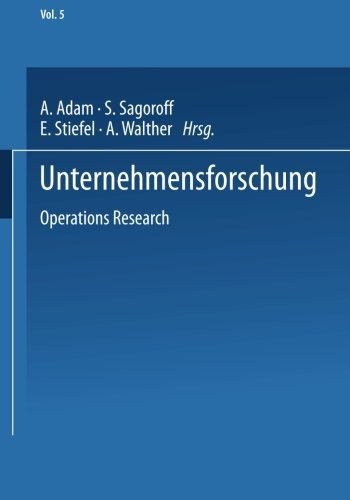 Cover for A Adam · Unternehmensforschung: Operations Research (Paperback Bog) [Softcover Reprint of the Original 1st 1961 edition] (1961)
