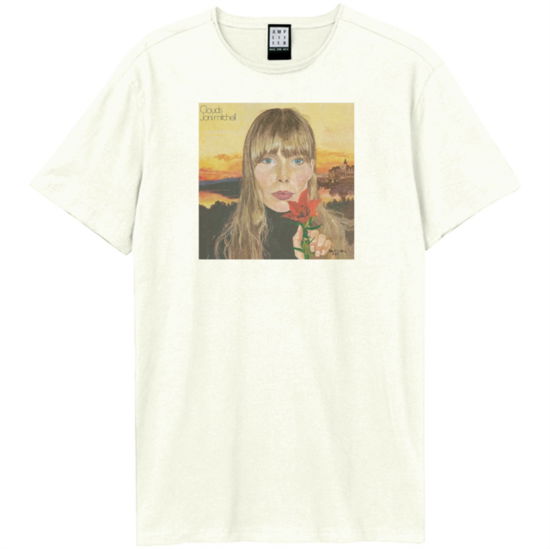 Joni Mitchell Clouds Amplified Vintage White Large T Shirt - Joni Mitchell - Mercancía - AMPLIFIED - 5054488862839 - 