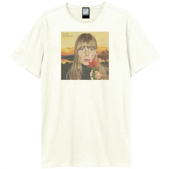 Cover for Joni Mitchell · Joni Mitchell Clouds Amplified Vintage White Large T Shirt (T-shirt)