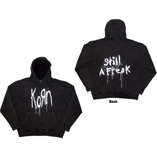 Cover for Korn · Korn Unisex Stone Wash Pullover Hoodie: Still A Freak (Charcoal Grey) (Back Print &amp; Wash Collection) (Hoodie) [size S] (2024)