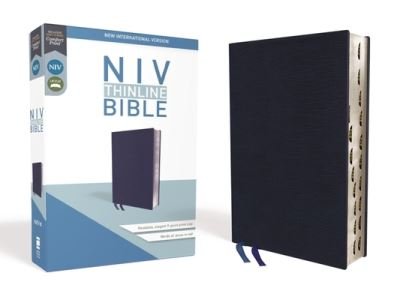 Cover for Zondervan · NIV, Thinline Bible, Bonded Leather, Navy, Indexed, Red Letter Edition (Buch) (2017)