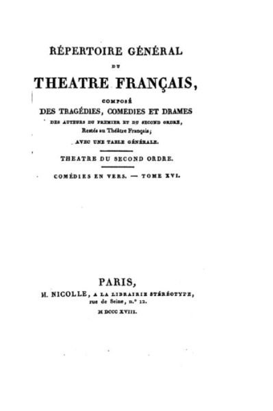 Cover for H Nicolle · Repertoire General Du Theatre Francais - Tome Xvi (Pocketbok) (2015)