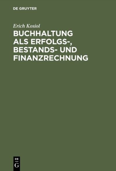 Cover for Kosiol · Buchhaltung als Erfolgs-, Bestan (Book) (1977)