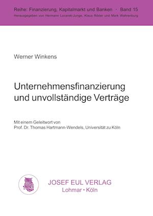 Cover for Werner Winkens · Unternehmensfinanzierung und unvollständige Verträge (Paperback Book) (2002)