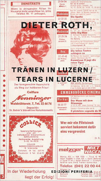 Cover for Barbara Wien · Dieter Roth: Tears in Lucerne (Paperback Book) (2011)