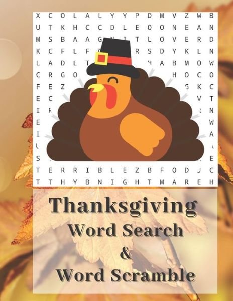 Cover for Msti Books Publisher · Thanksgiving Word Search and Word Scramble: Themed Word Search and Word Scramble Large Print Puzzles for Adults and Kids (Paperback Book) (2020)