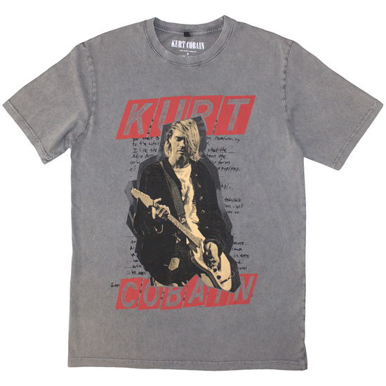 Cover for Kurt Cobain · Kurt Cobain Unisex Stone Wash T-Shirt: Collage (Grey) (T-shirt) [size S] (2024)