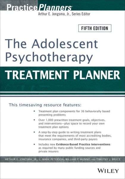 Cover for AE Jongsma · The Adolescent Psychotherapy Treatment Planner, Fifth Edition (Paperback Book) [5th edition] (2014)