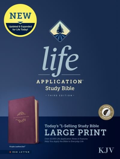 Cover for Tyndale · KJV Life Application Study Bible, Third Edition, Large Print (Red Letter, LeatherLike, Purple, Indexed) (Buch) (2021)