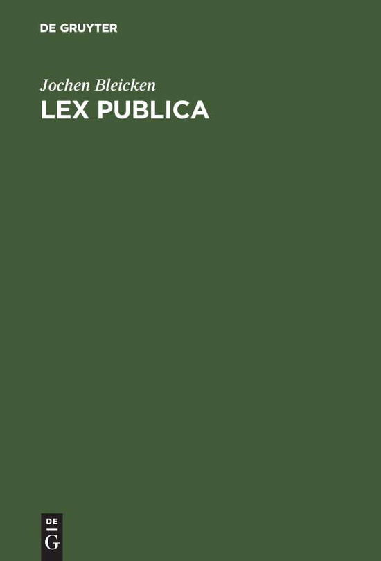 Cover for Bleicken · Lex publica (Book) (1975)