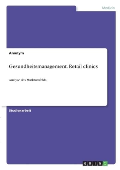 Cover for Anonym · Gesundheitsmanagement. Retail cl (N/A)