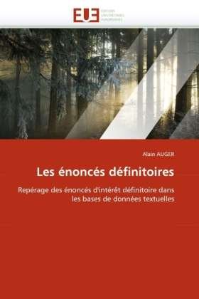 Cover for Auger · Les énoncés définitoires (Buch)