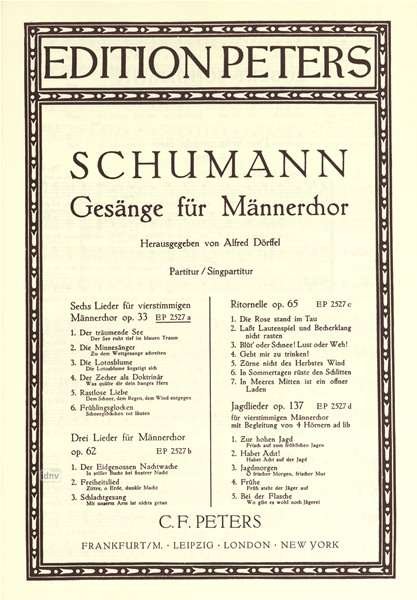 Cover for Schumann · 6 Lieder für 4-stimmigen Männe (Book) (2022)