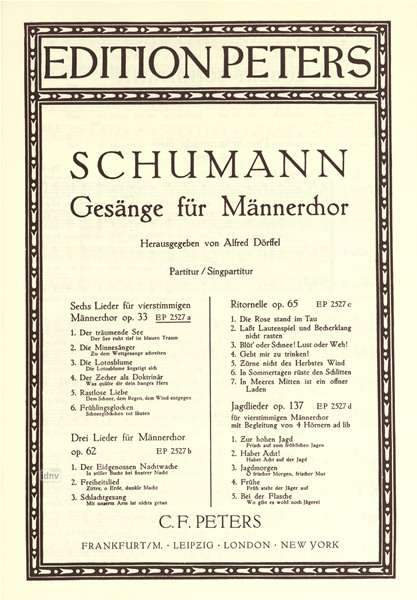 Cover for Schumann · 6 Lieder für 4-stimmigen Männe (Bog) (2022)