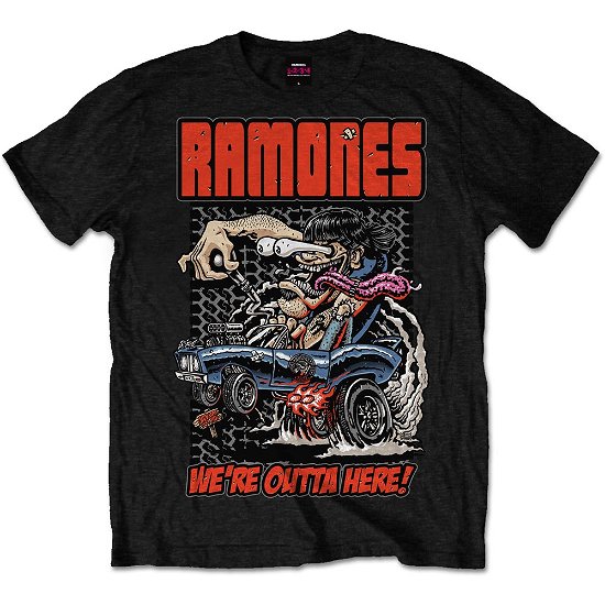 Ramones Unisex T-Shirt: Outta Here - Ramones - Merchandise - Merch Traffic - 5055979922841 - 