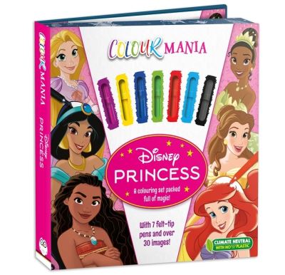 Cover for Walt Disney · Disney Princess: Colourmania - Colouring Book and Felt-tip Pens (Paperback Book) (2024)