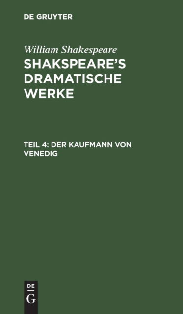 Cover for William Shakespeare · Kaufmann Von Venedig (Book) (1901)