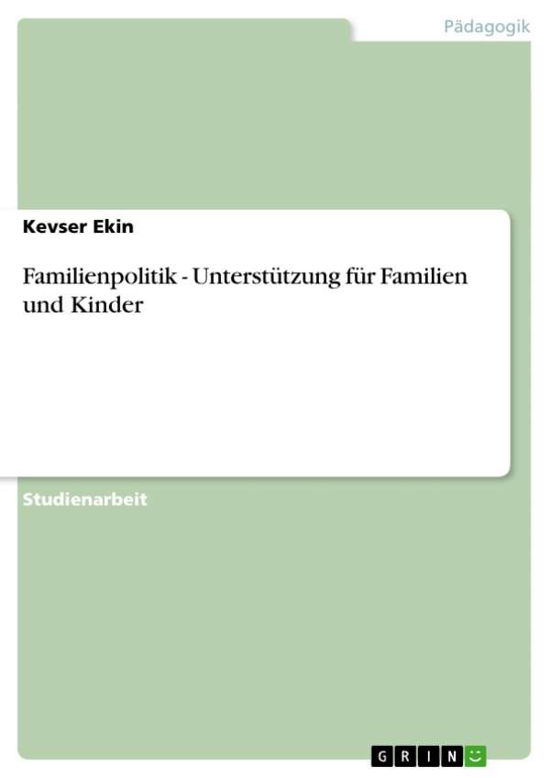 Cover for Ekin · Familienpolitik - Unterstützung fü (Book) [German edition] (2009)