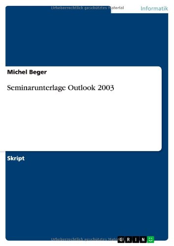 Cover for Beger · Seminarunterlage Outlook 2003 (Book) [German edition] (2013)