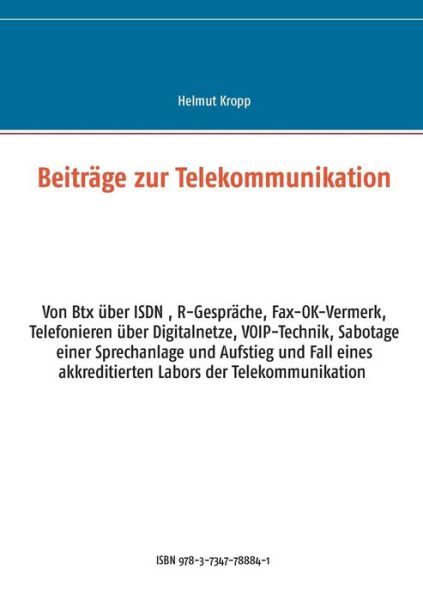 Cover for Helmut Kropp · Beitrage Zur Telekommunikation (Paperback Book) (2015)