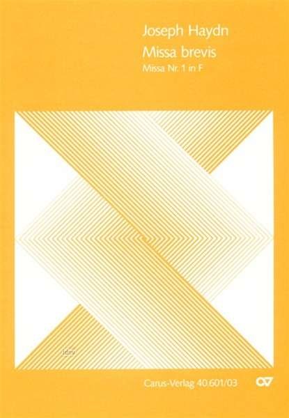Cover for Haydn · Missa brevis F-Dur,KA.CV40.601/03 (Bog)