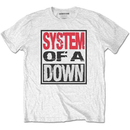 Cover for System Of A Down · System Of A Down Unisex T-Shirt: Triple Stack Box (T-shirt) [size L] [White - Unisex edition]