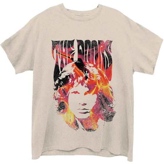 The Doors Unisex T-Shirt: Jim Face Fire - The Doors - Koopwaar -  - 5056368614842 - 