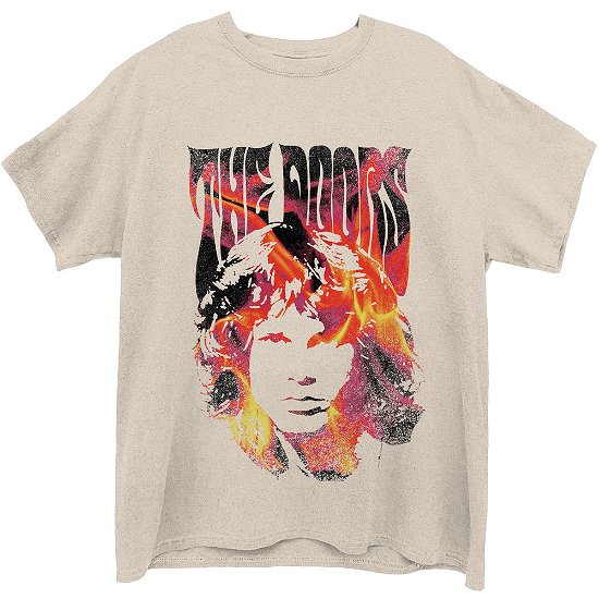 The Doors Unisex T-Shirt: Jim Face Fire - The Doors - Marchandise -  - 5056368614842 - 