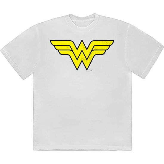 Cover for DC Comics · DC Comics Unisex T-Shirt: Wonder Woman - Yellow Logo (White) (T-shirt) [size S] (2024)