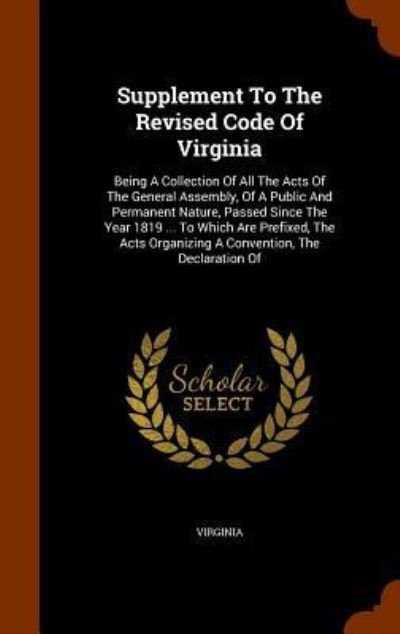 Cover for Virginia · Supplement to the Revised Code of Virginia (Hardcover Book) (2015)