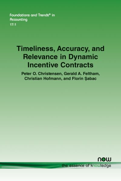 Cover for Peter O. Christensen · Timeliness, Accuracy, and Relevance in Dynamic Incentive Contracts (Buch) (2022)