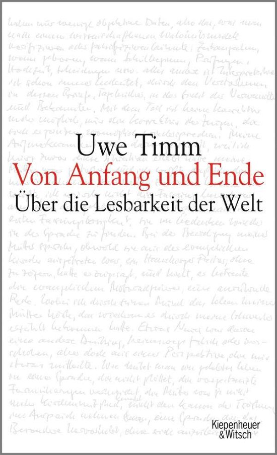 Cover for Uwe Timm · Von Anfang Und Ende (Book)