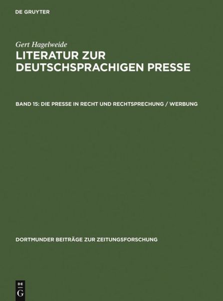 Cover for G. Hagelweide · Literat.z.dt.Presse.15 (Book) [German edition] (2005)
