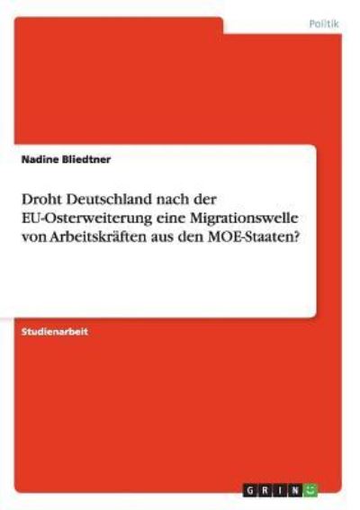 Cover for Bliedtner · Droht Deutschland nach der EU (Book)