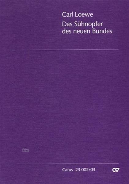 Cover for Loewe · Sühnopfer d.Bundes,KA.CV23.002/03 (Book)