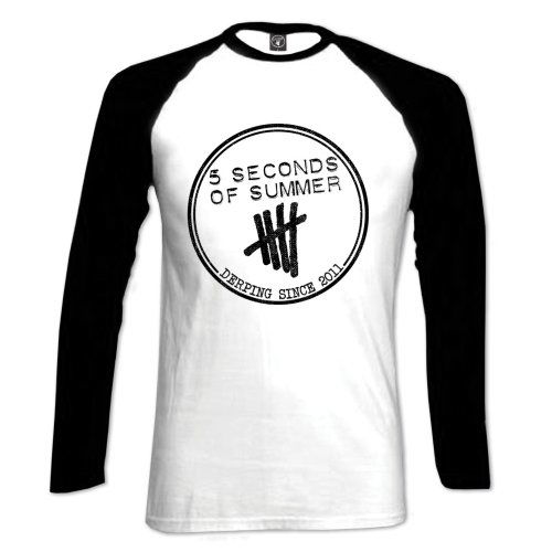 5 Seconds of Summer Ladies Raglan T-Shirt: Derping Stamp - 5 Seconds of Summer - Merchandise -  - 5055295387843 - 