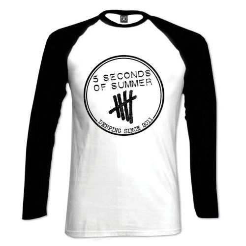 5 Seconds of Summer Ladies Raglan T-Shirt: Derping Stamp - 5 Seconds of Summer - Mercancía -  - 5055295387843 - 