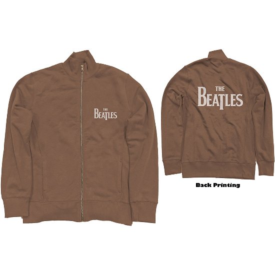Cover for The Beatles · The Beatles Unisex Track Top: Drop T Logo (Back Print) (Klær) [size L] [Brown - Unisex edition]