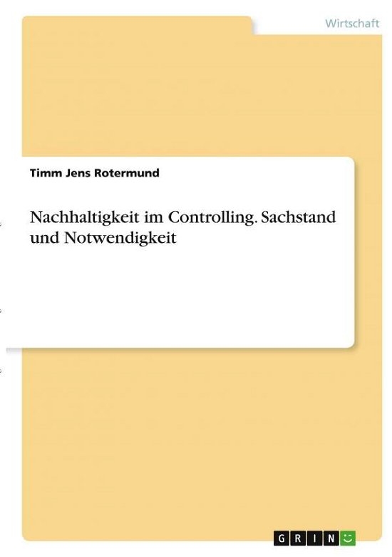 Cover for Rotermund · Nachhaltigkeit im Controlling (N/A)